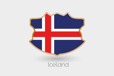 İzlanda bir kalkan bayrak çizimi