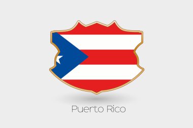 Puerto Rico bir kalkan bayrak çizimi
