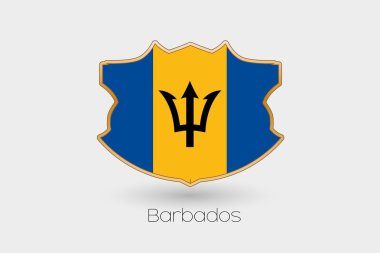 Barbados bir kalkan bayrak çizimi