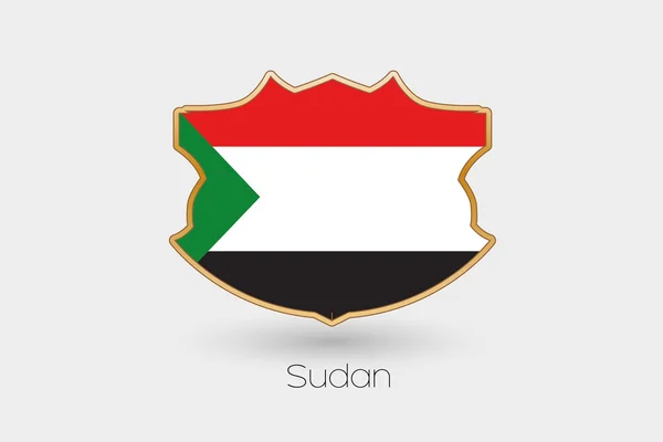 Een Illustratie Shield Vlag Van Soedan — Stockfoto