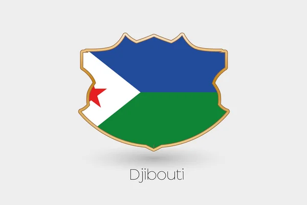 Una Bandera Escudo Ilustración Djibouti — Foto de Stock