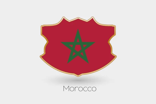 Una Bandera Escudo Ilustración Marruecos —  Fotos de Stock