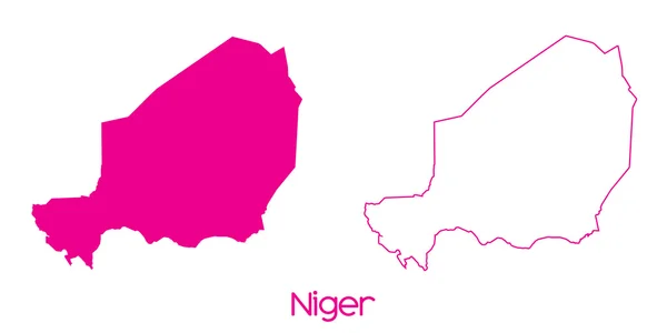尼日尔的国家的地图 — 图库照片