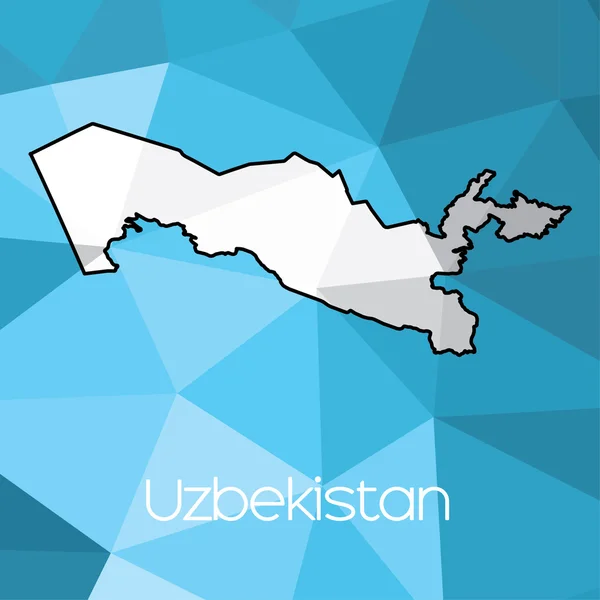 Mapa País Uzbequistão — Fotografia de Stock