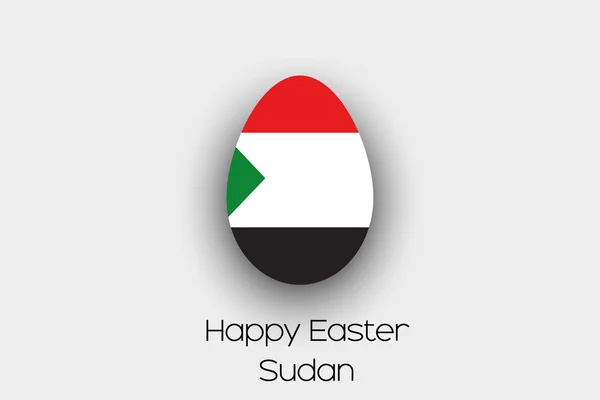 Drapeau Oeuf Pâques Illustration Pays Soudan — Photo