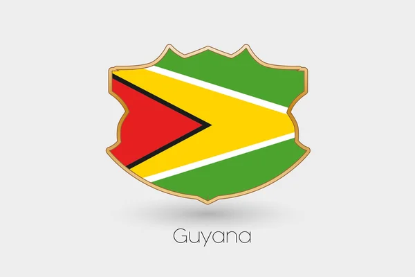 Shield Flag Illustration Guyana — Stock Photo, Image