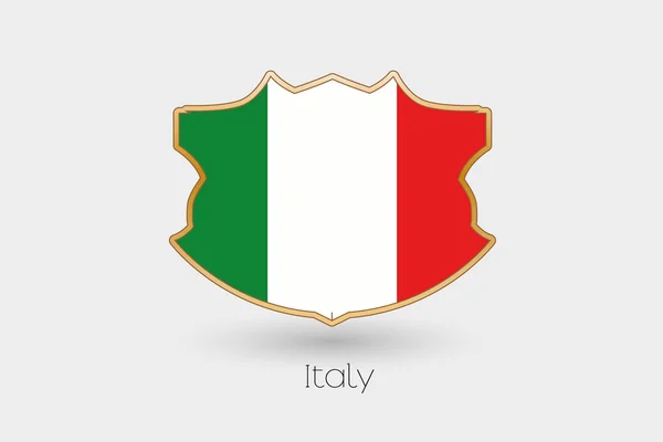 Una Bandera Escudo Ilustración Italia — Foto de Stock