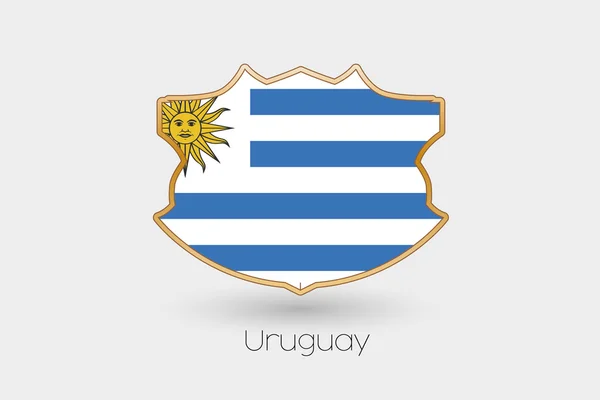 Pajzs Zászló Illusztrációja Uruguay — Stock Fotó