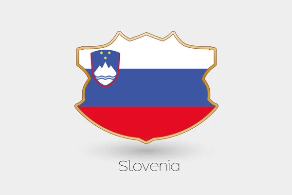 Een Illustratie Van Vlag Schild Van Slovenië — Stockfoto