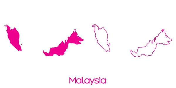 Sebuah Peta Dari Negara Malaysia — Stok Foto