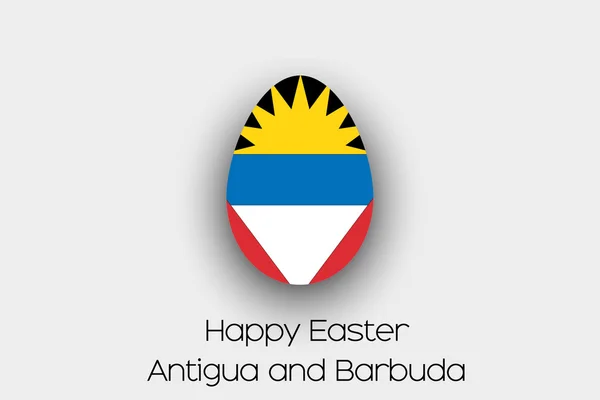 Una Bandiera Dell Uovo Pasqua Illustrazione Del Paese Antigua Barbuda — Foto Stock