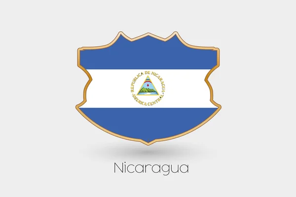 Shield Flag Illustration Nicaragua — Stock Photo, Image