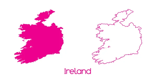 Kaart Van Het Land Van Ierland — Stockfoto