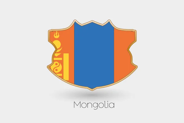 Una Bandera Escudo Ilustración Mongolia — Foto de Stock