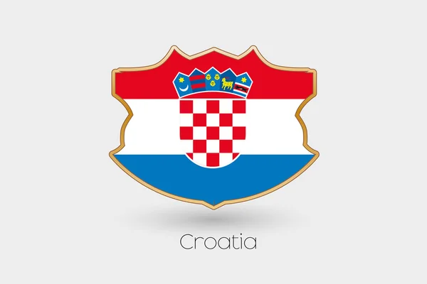 Una Bandera Escudo Ilustración Croacia — Foto de Stock