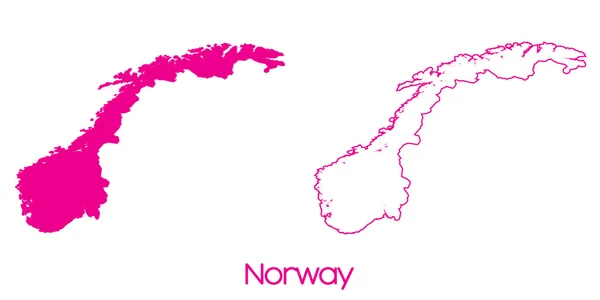 Karta Över Landet Norge — Stockfoto
