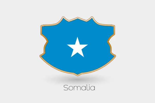Una Bandera Escudo Ilustración Somalia —  Fotos de Stock