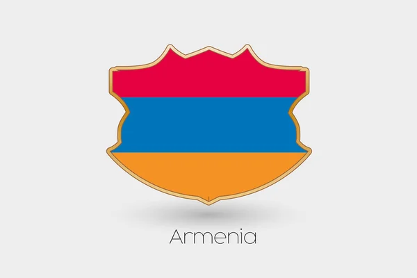 Een Illustratie Van Vlag Schild Van Armenië — Stockfoto
