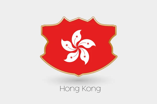 Hong Kong Bir Kalkan Bayrak Çizimi — Stok fotoğraf