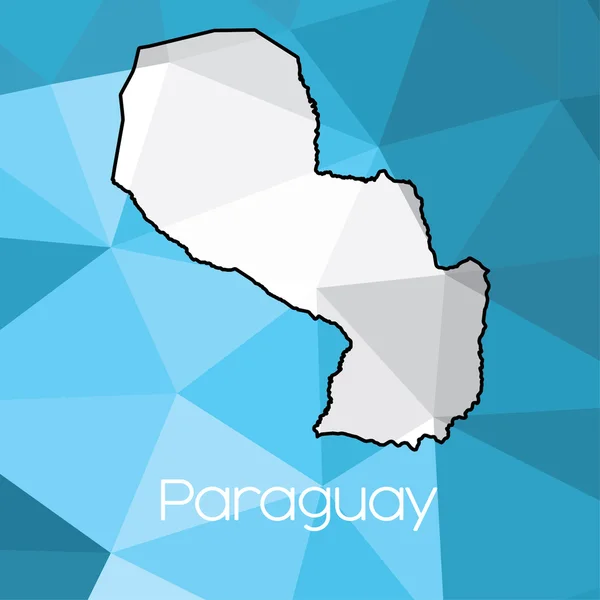 Mapa País Paraguai — Fotografia de Stock