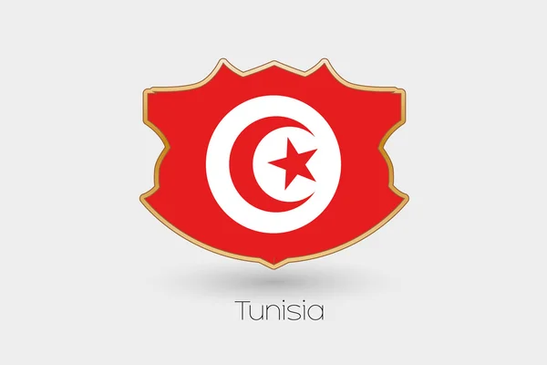 Pajzs Zászló Illusztráció Tunézia — Stock Fotó