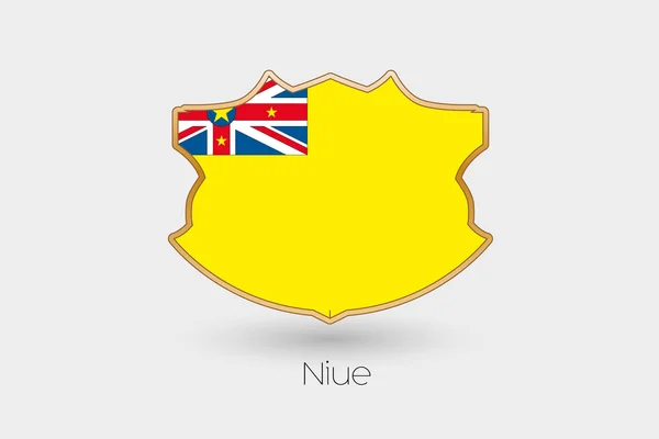 Shield Flag Illustration Niue — Stock Photo, Image