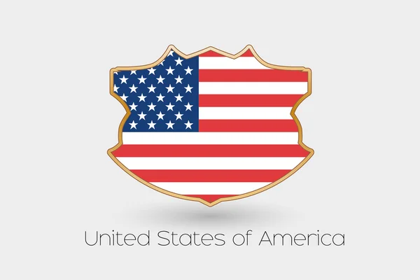 Štít Obrázek Vlajky Spojených Států Amerických — Stock fotografie