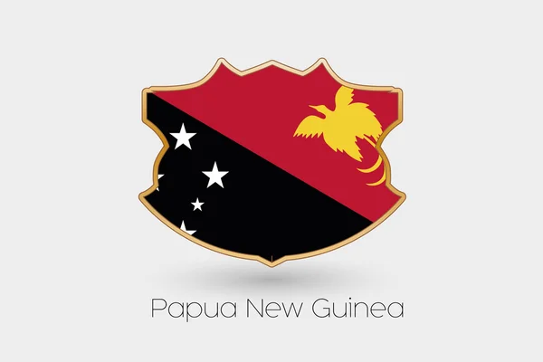 Shield Flag Illustration Papua New Guinea — Stock Photo, Image