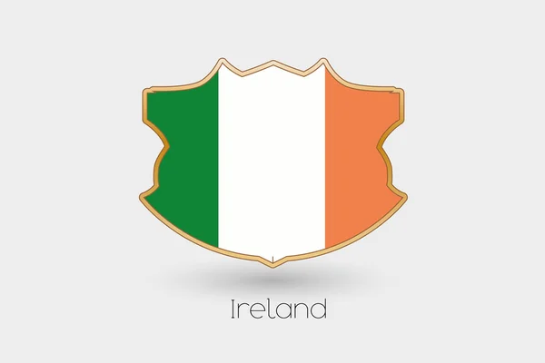 Una Bandera Escudo Ilustración Irlanda — Foto de Stock