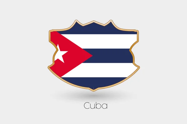 Uma Bandeira Escudo Ilustração Cuba — Fotografia de Stock