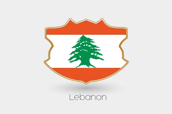 Sköld Flagga Illustration Libanon — Stockfoto