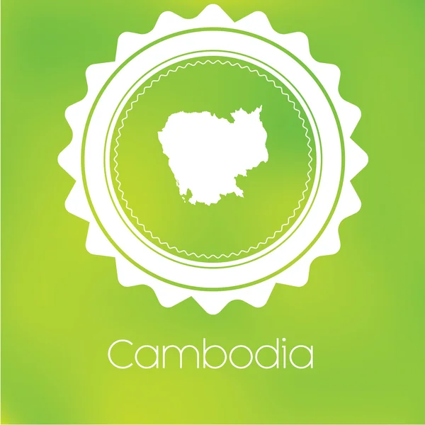 Eine Karte Des Landes Kambodscha — Stockfoto