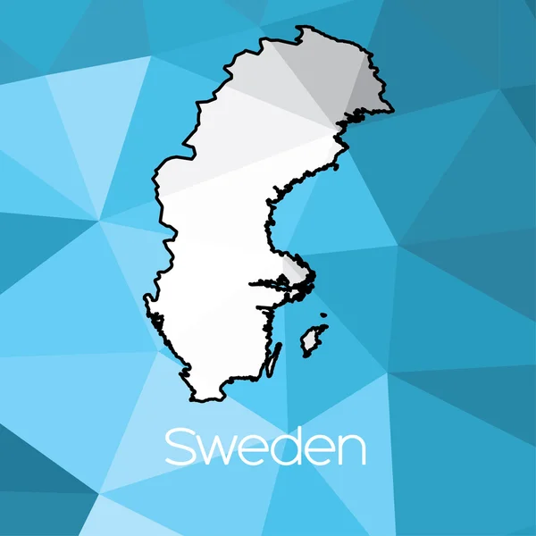 Una Mappa Del Paese Svezia — Foto Stock