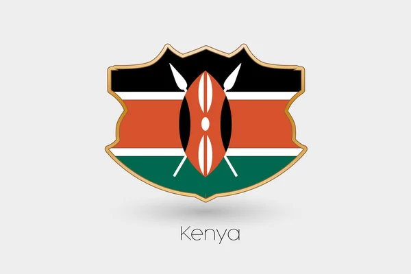 Una Bandiera Scudo Illustrazione Del Kenya — Foto Stock