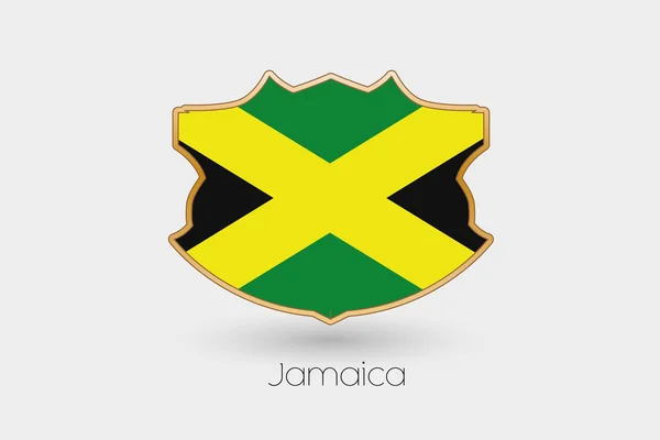 Shield Flag Illustration Jamaica — Stock Photo, Image