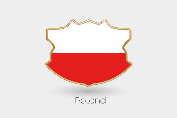 Una Bandera Escudo Ilustración Polonia — Foto de Stock