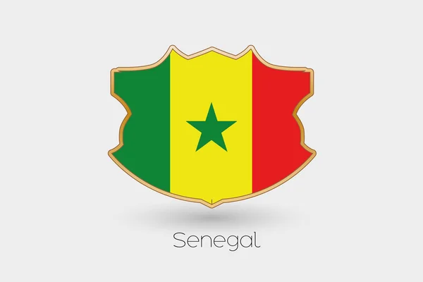 Shield Flag Illustration Senegal — Stock Photo, Image