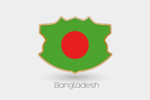 Uma Bandeira Escudo Ilustração Bangladesh — Fotografia de Stock