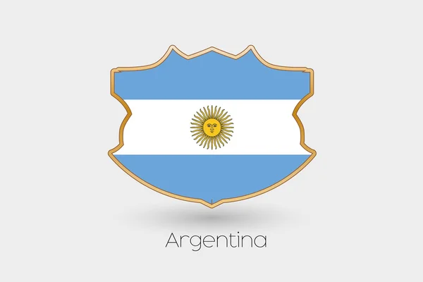 Una Bandiera Scudo Illustrazione Dell Argentina — Foto Stock