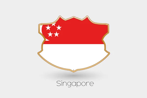 Μια Ασπίδα Εικονογράφηση Σημαία Της Σιγκαπούρης — Φωτογραφία Αρχείου