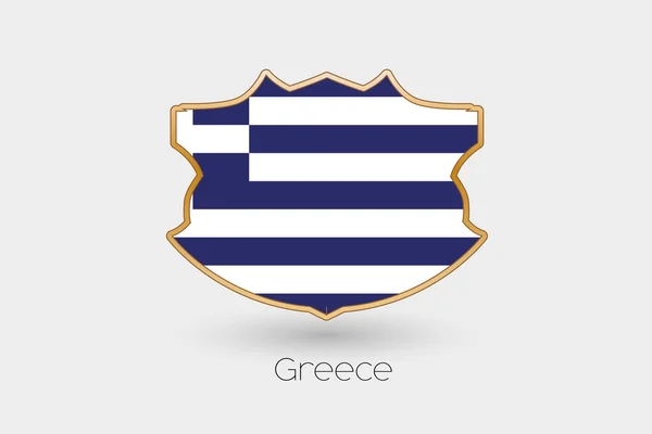 Una Bandera Escudo Ilustración Grecia —  Fotos de Stock