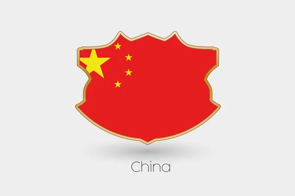 中国のシールド旗イラスト — ストック写真