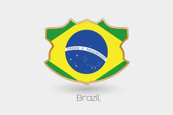 Una Bandera Escudo Ilustración Brasil —  Fotos de Stock