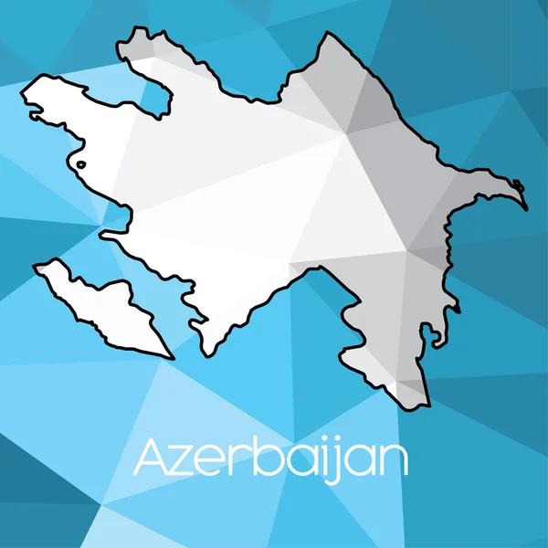 Una Mappa Del Paese Azerbaijan — Foto Stock