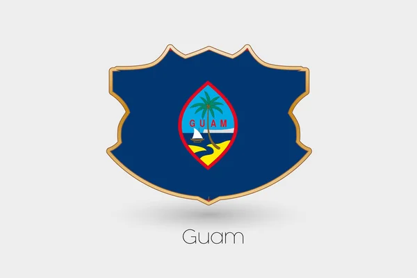 Щит Ілюстрацією Прапор Гуаму — стокове фото