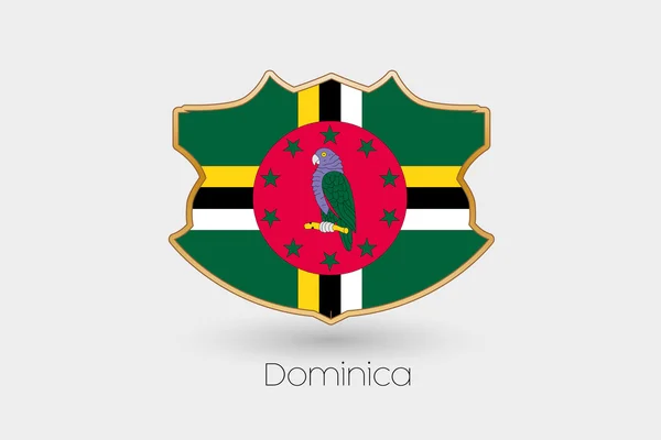 Shield Flag Illustration Dominica — Stock Photo, Image