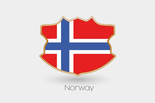 Una Bandera Escudo Ilustración Noruega —  Fotos de Stock