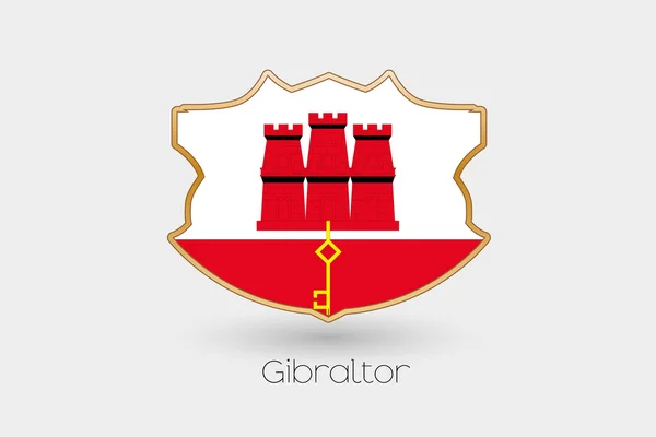 Gibraltar Bir Kalkan Bayrak Çizimi — Stok fotoğraf