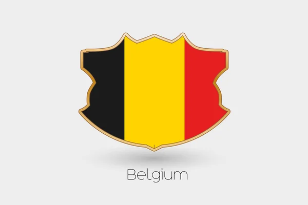 Shield Flag Illustration Belgium — Stock Photo, Image