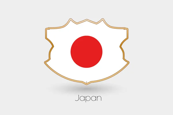 Una Bandera Escudo Ilustración Japón — Foto de Stock
